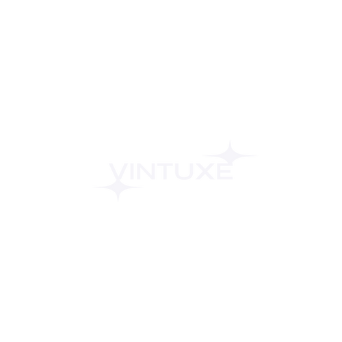 Black VINTUXE logo text with two black sparkle/starburst graphics on a plain white background.