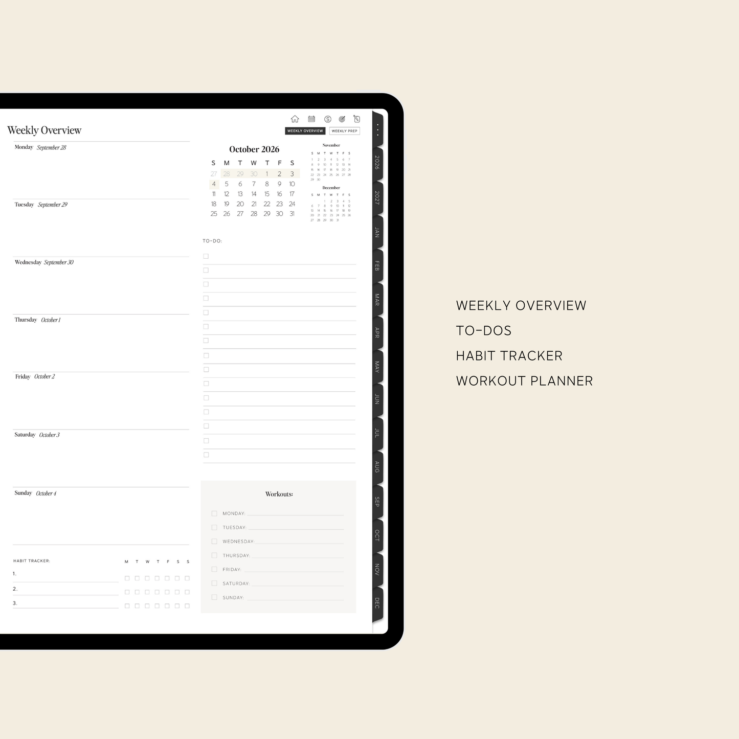 2026-2027 Digital Weekly Planner