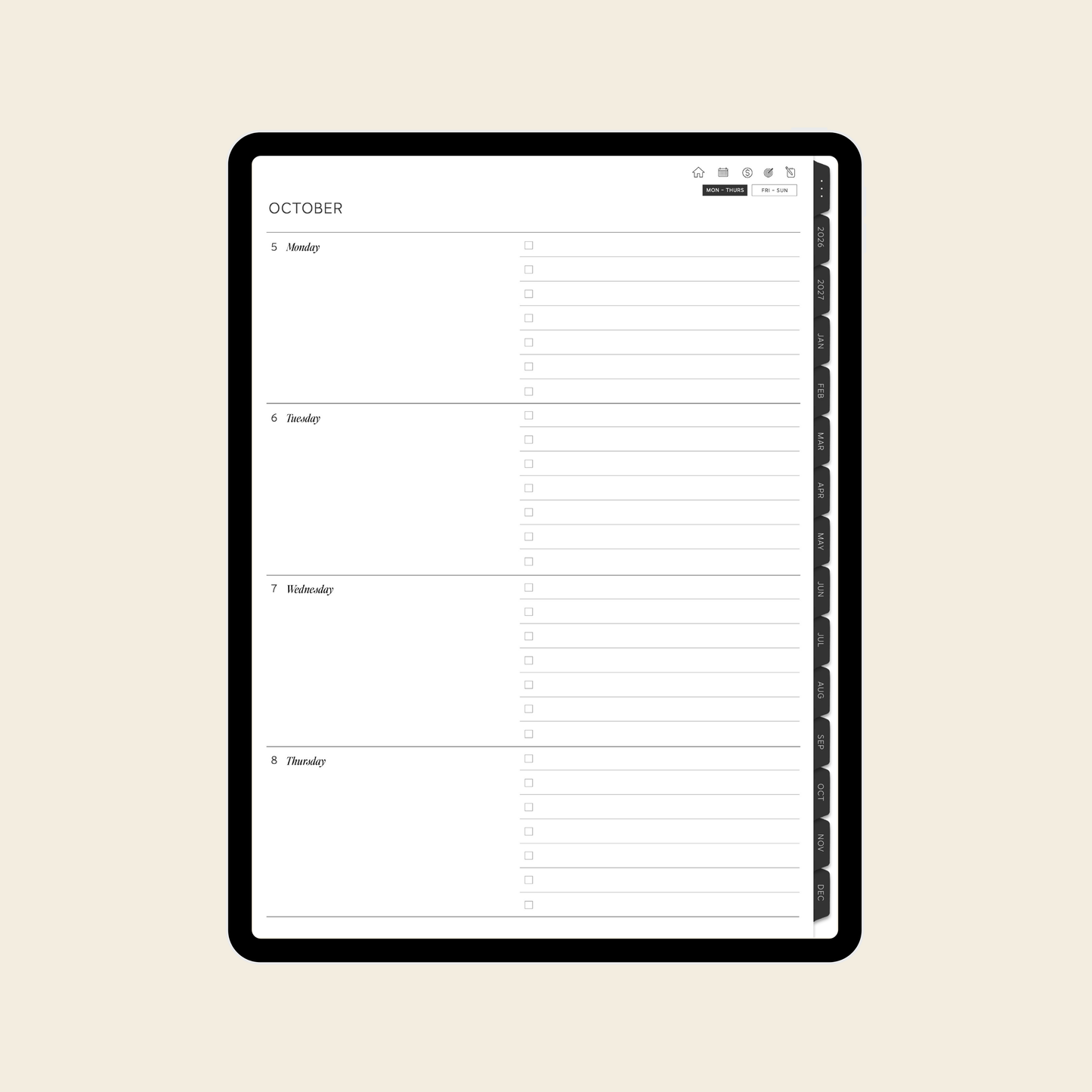 2026-2027 Digital Weekly Planner