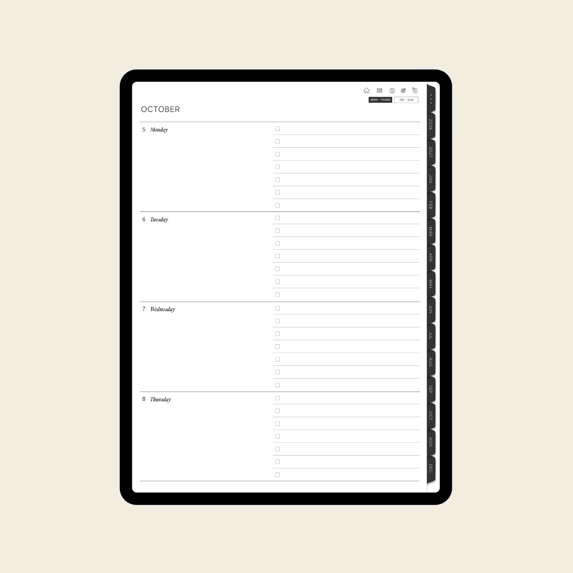 2026-2027 Digital Weekly Planner Bundle