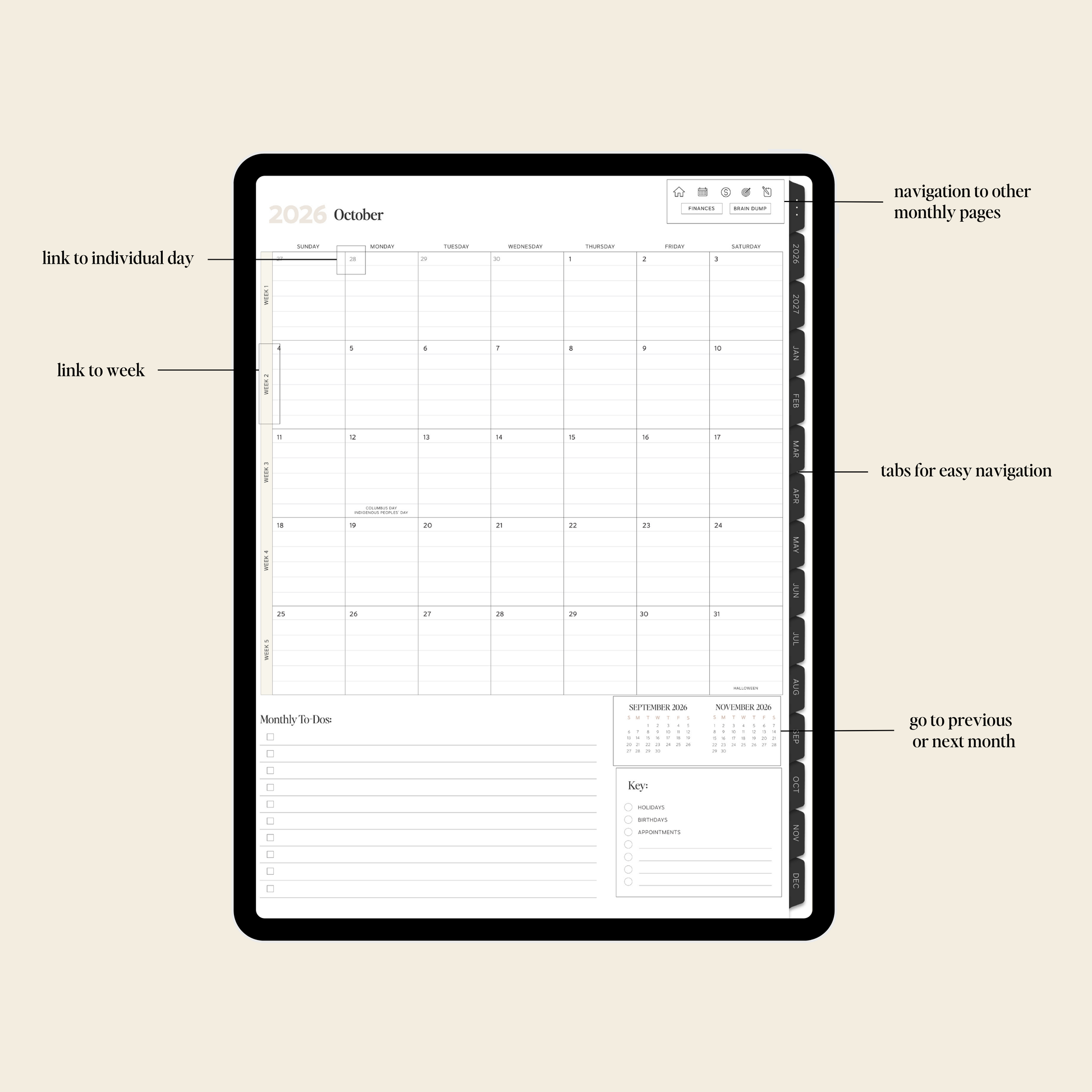 2026-2027 Digital Weekly Planner Bundle
