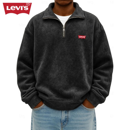 LV™ Men’s Zip Polo Pullover Sweatshirt