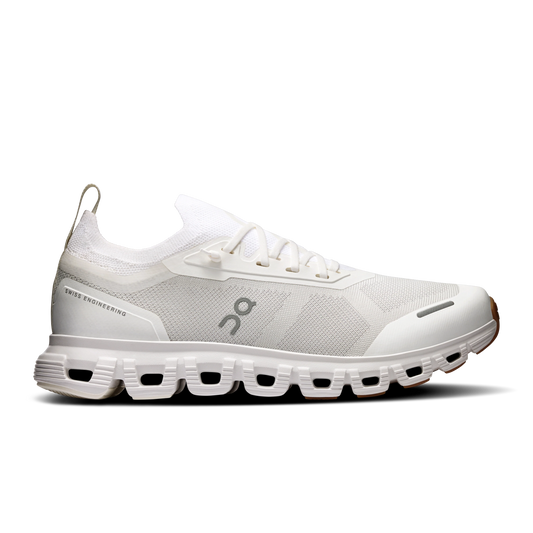 On Cloud sneaker in White / Undyed colorway, side view
