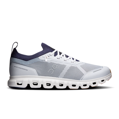 On Cloud sneaker in White / Navy colorway, side view