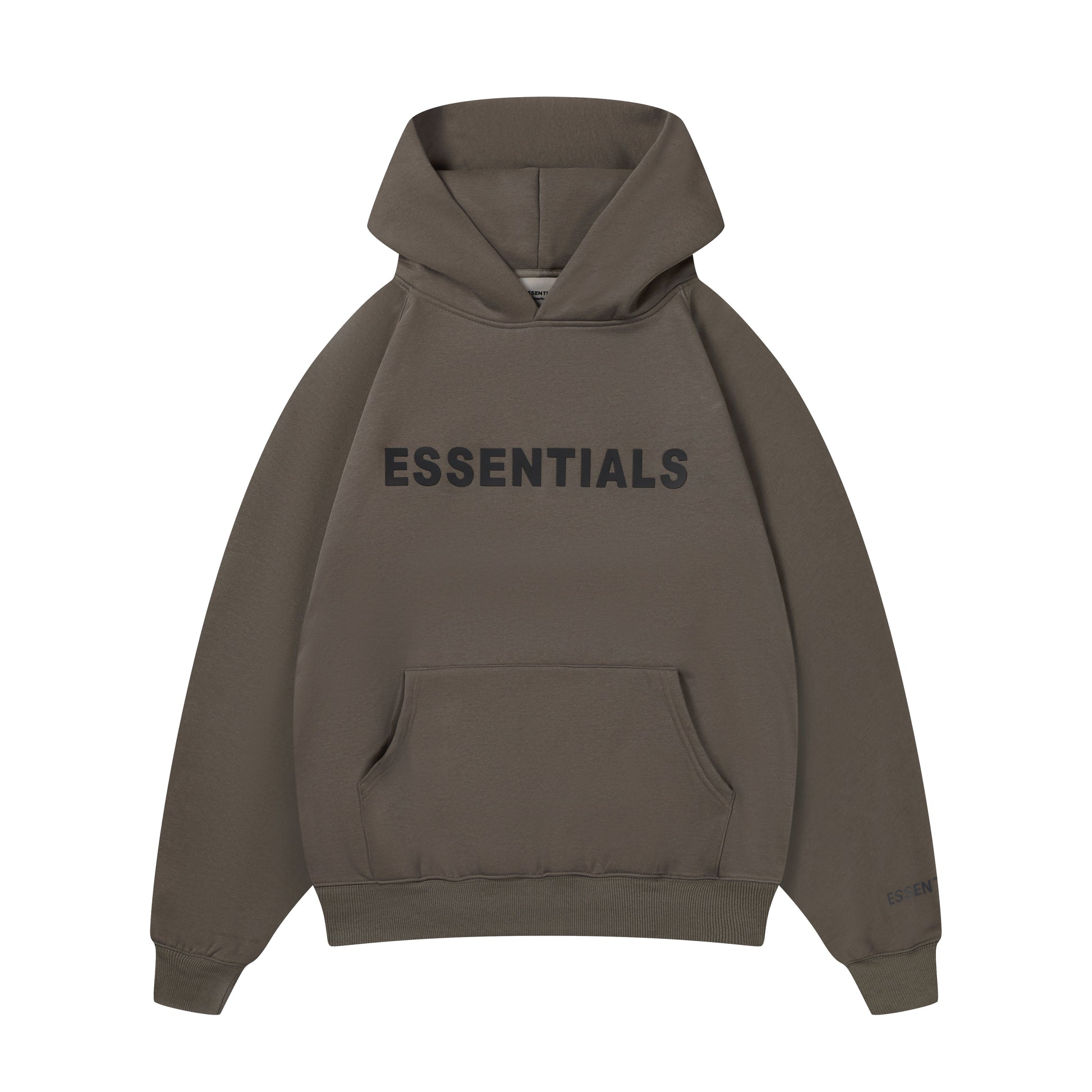 Essentials Hoodie - Tan Oversized Long-Sleeve Pullover Unisex