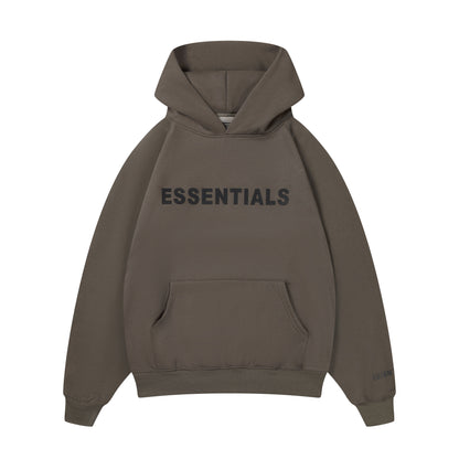 Essentials Hoodie - Off Black Oversized Long-Sleeve Pullover Unisex