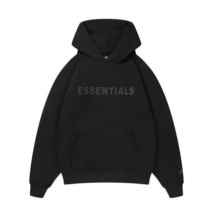Essentials Hoodie - Cream Oversized Long-Sleeve Pullover Unisex