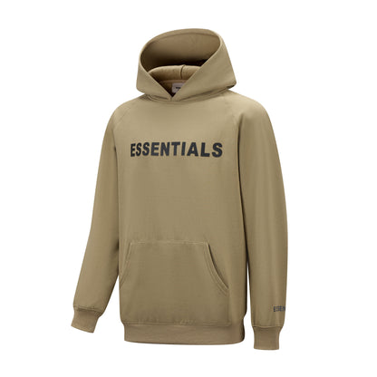 Essentials Hoodie - Tan Oversized Long-Sleeve Pullover Unisex