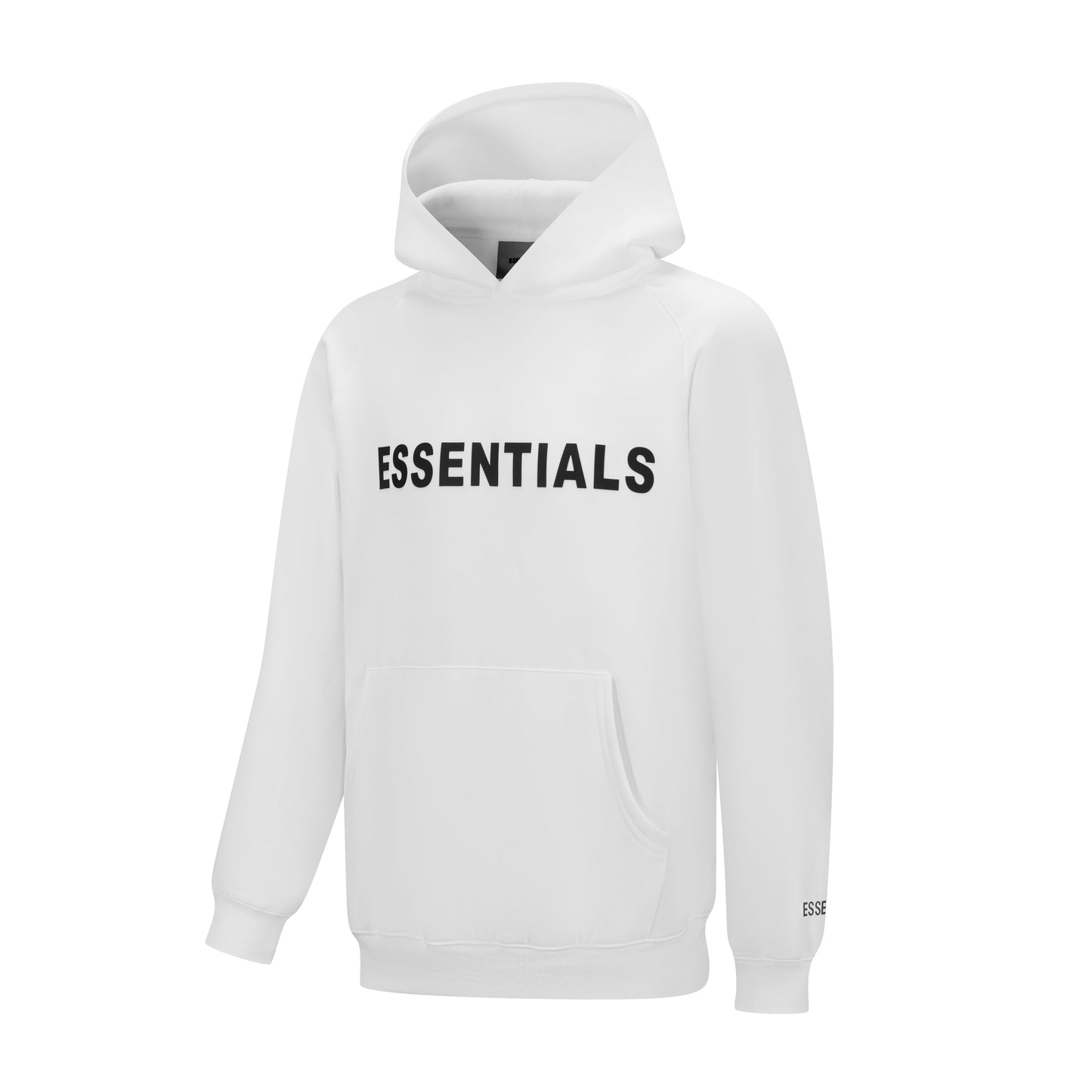 Essentials Hoodie - White Oversized Long-Sleeve Pullover Unisex