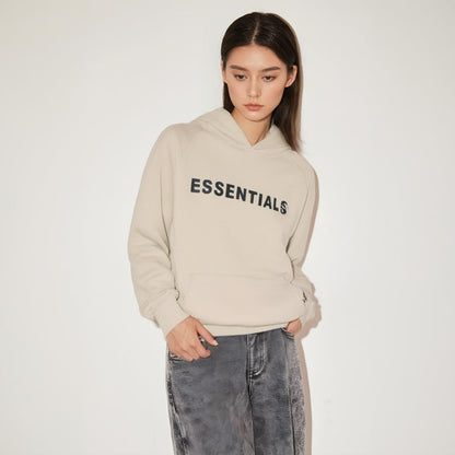 Essentials Hoodie - Off Black Oversized Long-Sleeve Pullover Unisex